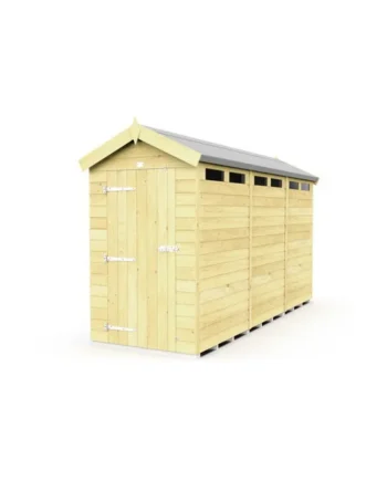 4 x 12 Feet Apex Security Shed - Single Door - Wood - L358 x W118 x H217 cm