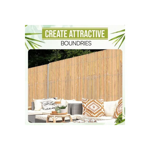 4m Heavy-Duty Bamboo Garden Fence Screening-Outdoor Privacy Slat Panel