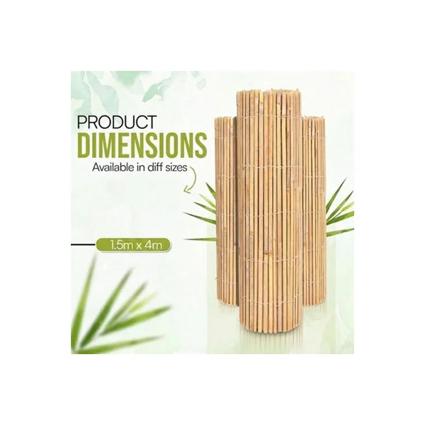 4m Heavy-Duty Bamboo Garden Fence Screening-Outdoor Privacy Slat Panel