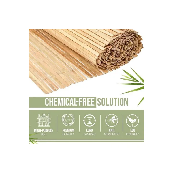 4m Heavy-Duty Bamboo Garden Fence Screening-Outdoor Privacy Slat Panel