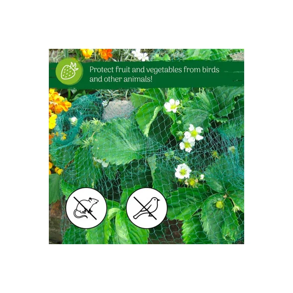 4mx10m Garden Netting - Plant Mesh Netting for Plant, Bird Protection With 50 Secure Ties