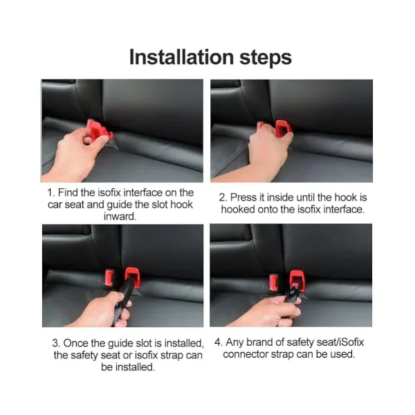 4PCS Isofix Adapter Isofix Insertion Aid Universal Car Seat Mounting Systems Isofix Bracket Car Seat Safety Clip