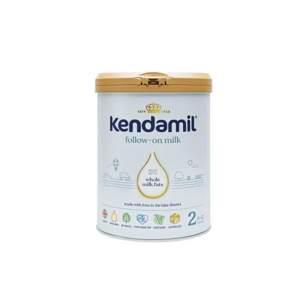 (4x800g) Kendamil Follow-On Milk 4-Pack, Stage 2, 6-12 Months – British Made, Whole Milk Formula – Vegetarian, No Palm Oil, No GMOs – with Omega 3 DHA, Omega 6 ARA and Prebiotics