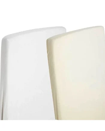 4X Cot Bed 100% Cotton Jersey Fitted Sheet 140cm x 70cm White & Cream
