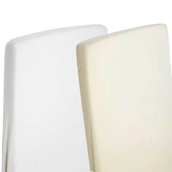 4X Cot Bed 100% Cotton Jersey Fitted Sheet 140cm x 70cm White & Cream