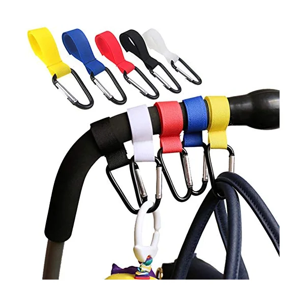 5 Pack Baby Stroller Hooks, Multi Purpose Stroller Accessories, Hanger for Baby Diaper Bags, Edible Clothes, Purse