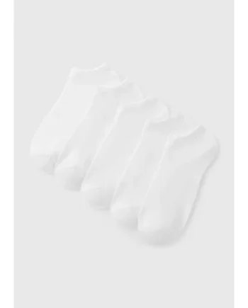5 Pack White Trainer Socks