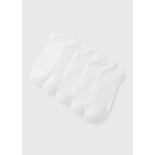 5 Pack White Trainer Socks