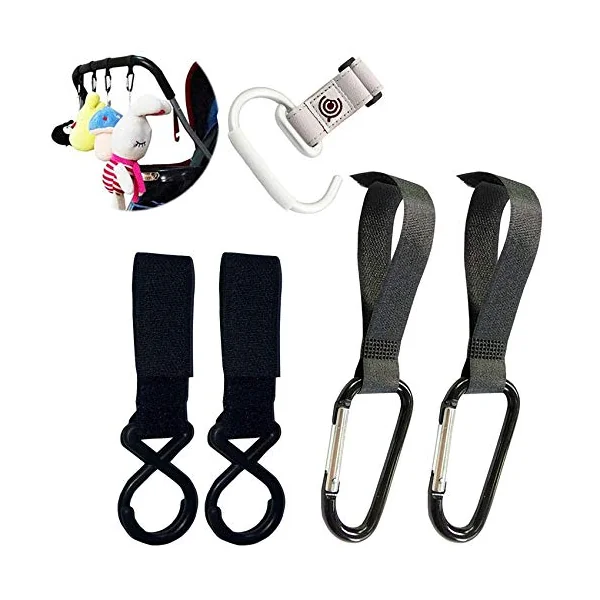 5 PCS Premium Buggy Clips Stroller Hook, Pram & Stroller Organiser Holders, Carabiner Hook Used to Hang Shopping Bags Lunch Pouch or Baby Supplies on Stroller for Outdoor