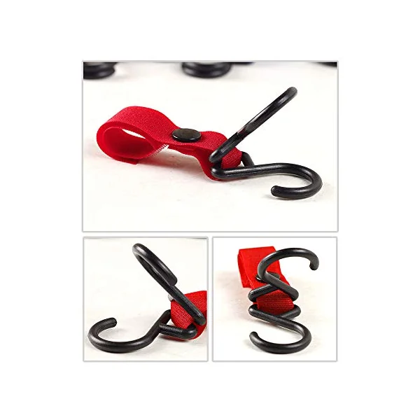 5 PCS Premium Buggy Clips Stroller Hook, Pram & Stroller Organiser Holders, Carabiner Hook Used to Hang Shopping Bags Lunch Pouch or Baby Supplies on Stroller for Outdoor