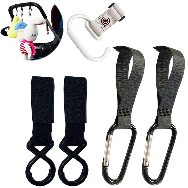 5 PCS Premium Buggy Clips Stroller Hook, Pram & Stroller Organiser Holders, Carabiner Hook Used to Hang Shopping Bags Lunch Pouch or Baby Supplies on Stroller for Outdoor