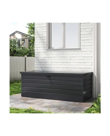600L Lockable Outdoor Metal Garden Storage Box in Anthracite