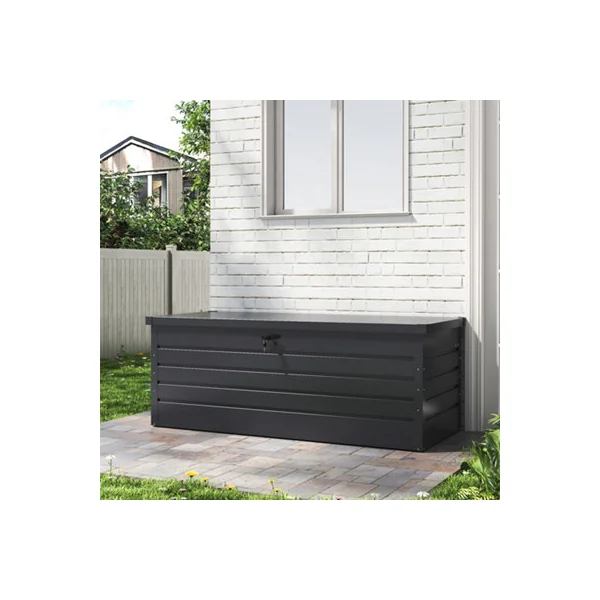 600L Lockable Outdoor Metal Garden Storage Box in Anthracite