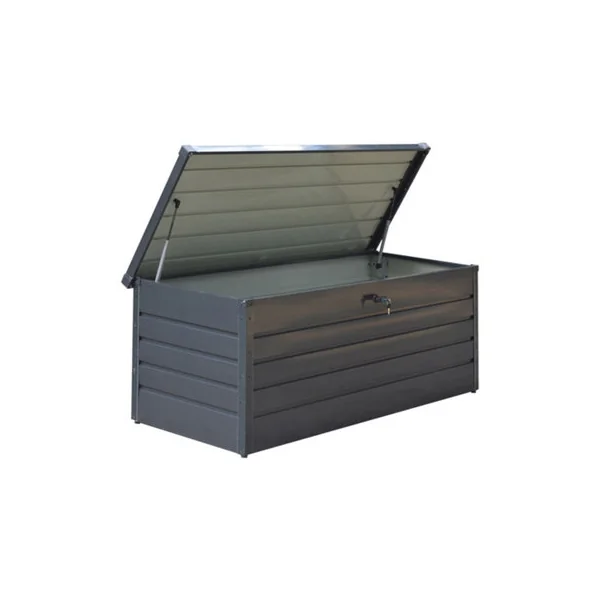 600L Lockable Outdoor Metal Garden Storage Box in Anthracite