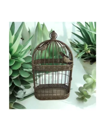 60CM BIRD CAGE RUSTIC WALL MIRROR