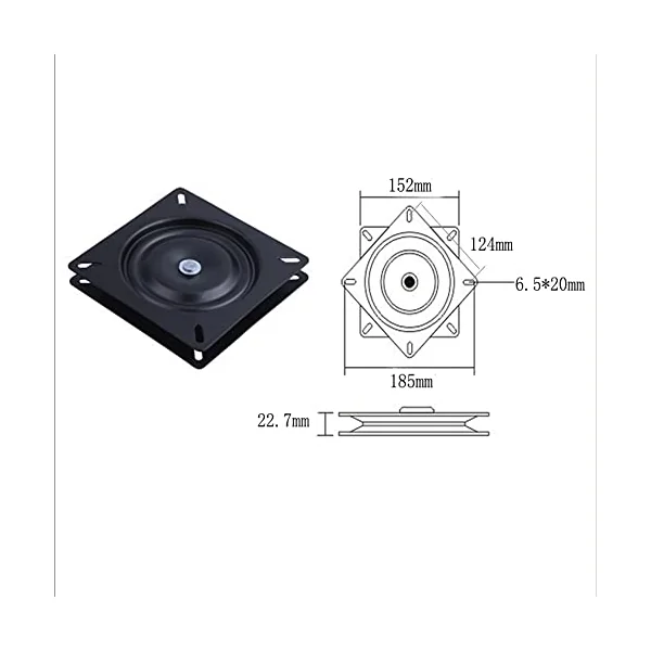 6 Inch Seat Swivel Plate, Bar Stool Swivel Plate, Square Heavy Duty Turntable Bearing Plate Steel Ball Bearing 360° Rotating Seat Base Plate for Bar Stool Chair TV Table Bar Swivel Boat Seat