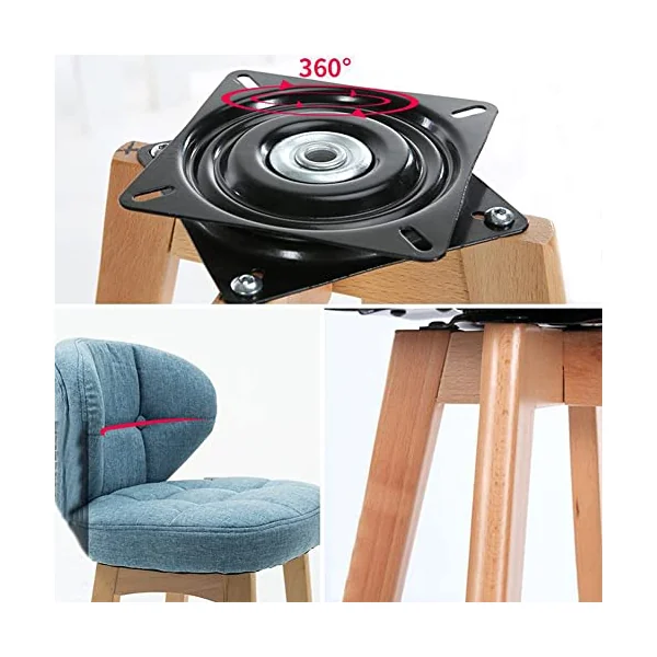 6 Inch Seat Swivel Plate, Bar Stool Swivel Plate, Square Heavy Duty Turntable Bearing Plate Steel Ball Bearing 360° Rotating Seat Base Plate for Bar Stool Chair TV Table Bar Swivel Boat Seat