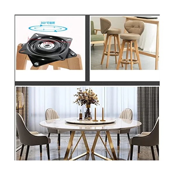 6 Inch Seat Swivel Plate, Bar Stool Swivel Plate, Square Heavy Duty Turntable Bearing Plate Steel Ball Bearing 360° Rotating Seat Base Plate for Bar Stool Chair TV Table Bar Swivel Boat Seat