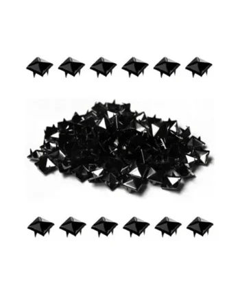 6mm Black Pyramid Shaped Nail Head Studs Rivet - Pack of 50