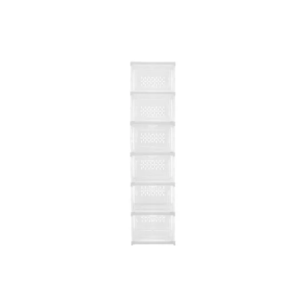 6-Tier Foldable Angel White Shoes Box Plastic Shoes Box Assembly Required