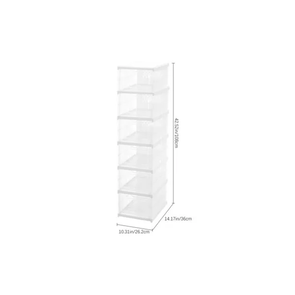 6-Tier Foldable Angel White Shoes Box Plastic Shoes Box Assembly Required