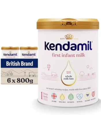 (6x800g) Kendamil Classic First Infant Milk - Stage 1 from Birth, Whole Milk Formula, Vegetarian, No Palm Oil, No GMOs and with Omega 3 DHA, Omega 6 ARA and Prebiotics