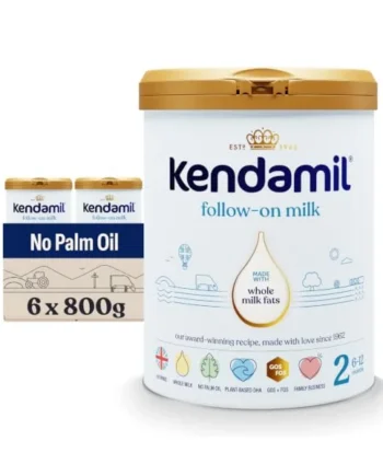 (6x800g) Kendamil Follow-On Milk 6-Pack, Stage 2, 6-12 Months – British Made, Whole Milk Formula – Vegetarian, No Palm Oil, No GMOs – with Omega 3 DHA, Omega 6 ARA and Prebiotics