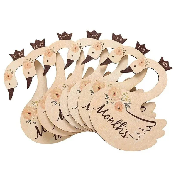 7 Pcs Baby Closet Dividers, Swan Shape Nursery Closet Organizer Newborn Wardrobe Divider Kids Clothes Divider to Arrange Clothes with Separator