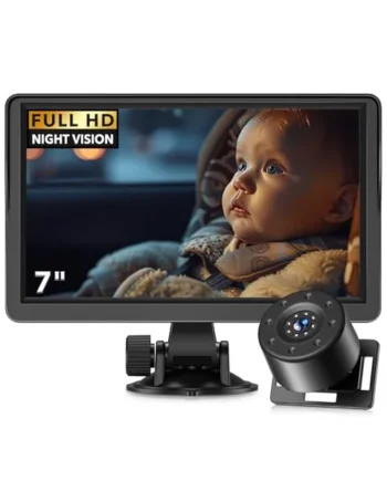 7in Baby Car Camera, 1080p IR Night Vision Baby Car Mirror with 178° Wide Angle - HD IPS Display Rear Facing Monitor, Safe Driving for New Parents, Infants, Kids & Toddlers
