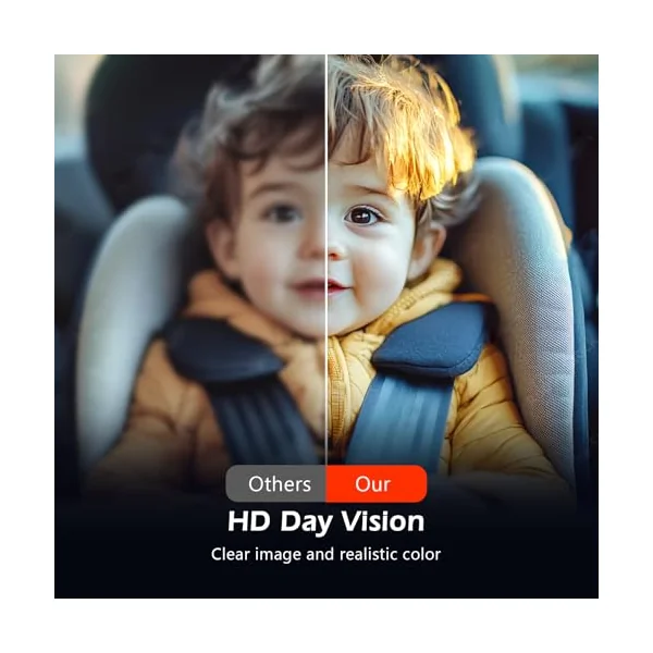 7in Baby Car Camera, 1080p IR Night Vision Baby Car Mirror with 178° Wide Angle - HD IPS Display Rear Facing Monitor, Safe Driving for New Parents, Infants, Kids & Toddlers