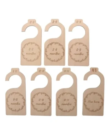7pcs Baby Clothes Wardrobe Dividers Made of Basswood, Non-scratch Closet Organizers to Keep Baby Clothes Tidy on Clothing Racks, Gift for Mothers and Parents