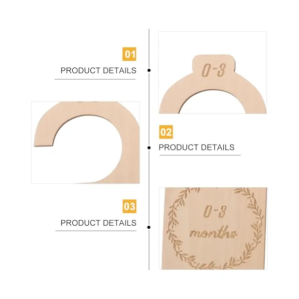7pcs Baby Clothes Wardrobe Dividers Made of Basswood, Non-scratch Closet Organizers to Keep Baby Clothes Tidy on Clothing Racks, Gift for Mothers and Parents