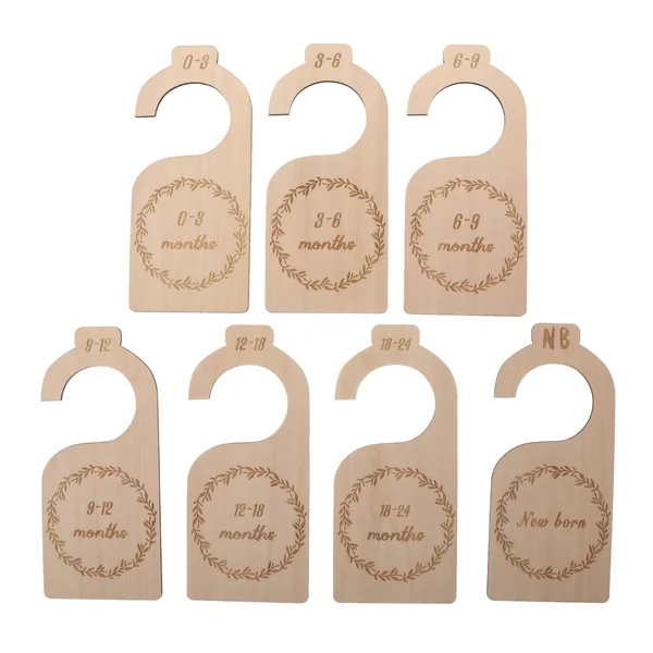 7pcs Baby Clothes Wardrobe Dividers Made of Basswood, Non-scratch Closet Organizers to Keep Baby Clothes Tidy on Clothing Racks, Gift for Mothers and Parents