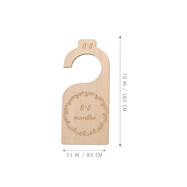 7pcs Baby Wardrobe Divider Basswood Clothes Organizers | Separate Outfits by Stage, Smooth Edges Help Protect Hands and Garments, for Nursery School or Gifting