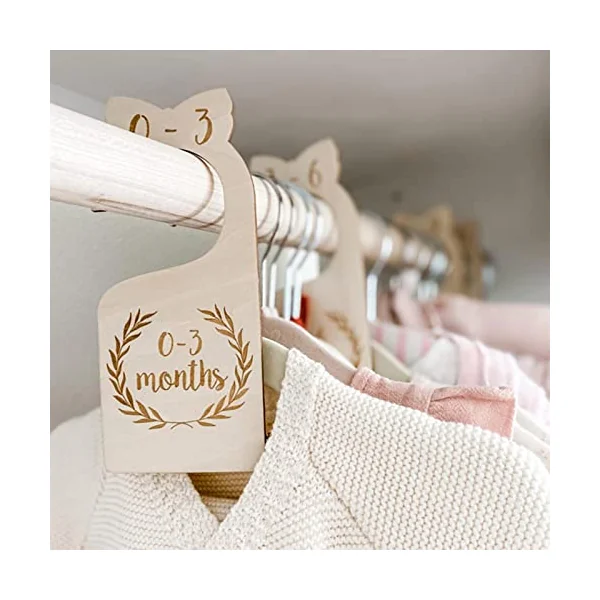 7pcs Wood Baby Closet Dividers Nursery Decor Gift from Newborn to 24 Month baby closet dividers boy wooden
