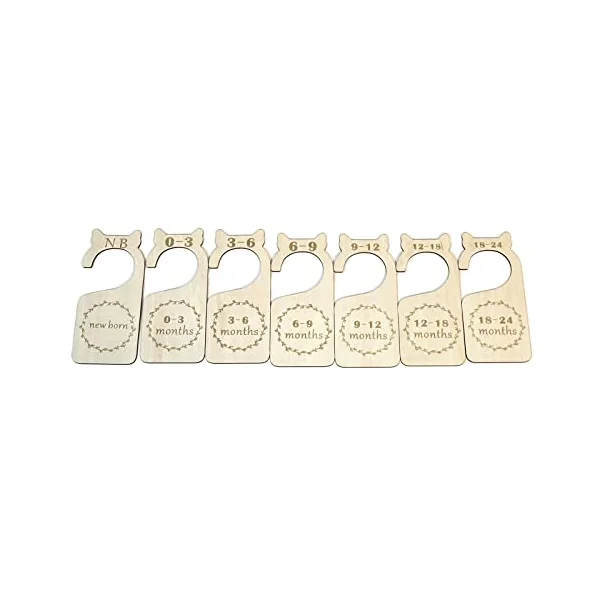7pcs Wood Baby Closet Dividers Nursery Decor Gift from Newborn to 24 Month baby closet dividers boy wooden