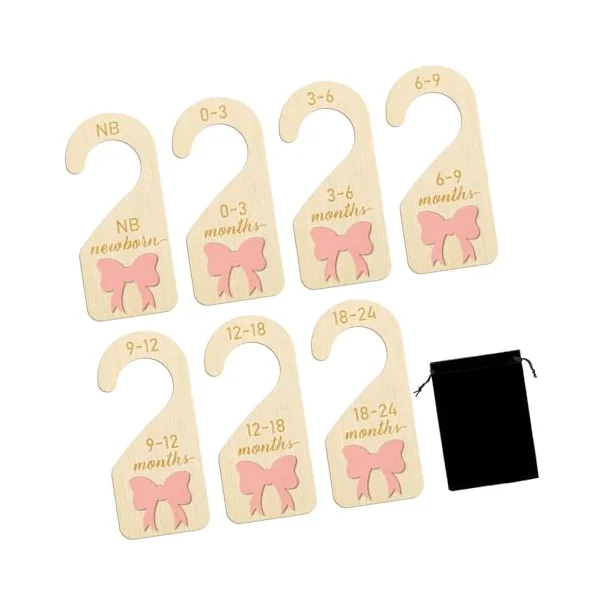7Units Kids Clothing Separators Natural Wood Construction Children ' s Closet Organizers for Neat Wardrobes Arrangement Kids Clothing Separators