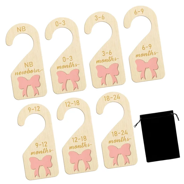 7Units Kids Clothing Separators Natural Wood Construction Children ' s Closet Organizers for Neat Wardrobes Arrangement Kids Clothing Separators