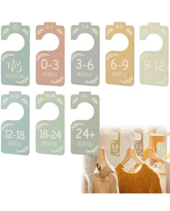 8 Pieces Baby Size Dividers for Baby Clothes, Baby Clothes, Baby Clothes Dividers, Baby Closet, Wooden Dividers, Double Sided Dividers for Newborn to 24 Months