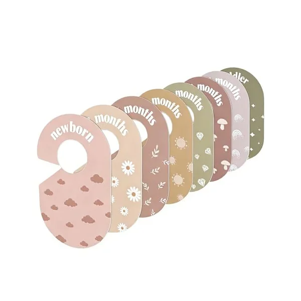 8 Pieces PVC Wardrobe Partition Cards for Kids Clothes Storage and Nursery Organization with Fun Designs Closet Organization Dividers