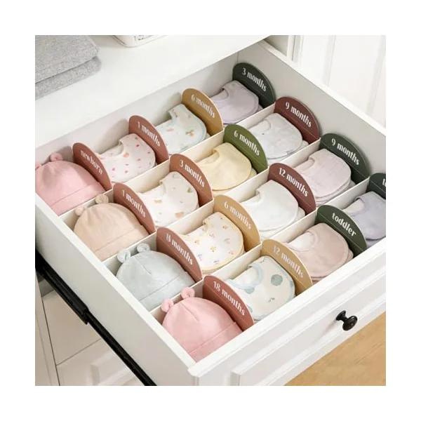 8 Pieces PVC Wardrobe Partition Cards for Kids Clothes Storage and Nursery Organization with Fun Designs Closet PVC Divider Card