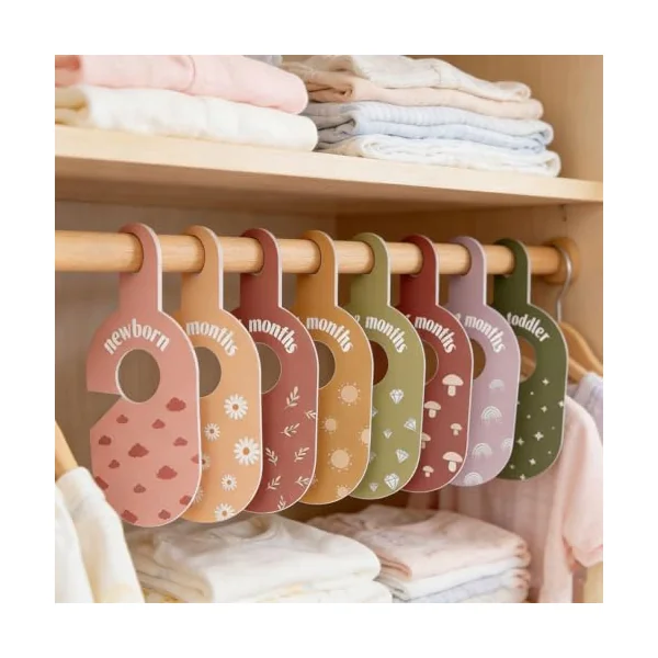 8 Pieces PVC Wardrobe Partition Cards for Kids Clothes Storage and Nursery Organization with Fun Designs Closet PVC Divider Card
