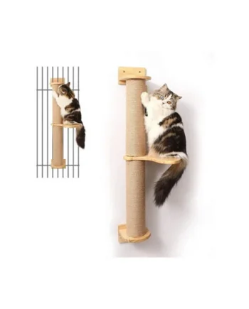 93cm Wall Mounted Cat Tree Scratching Post Climbing Tower