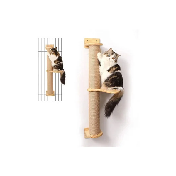 93cm Wall Mounted Cat Tree Scratching Post Climbing Tower