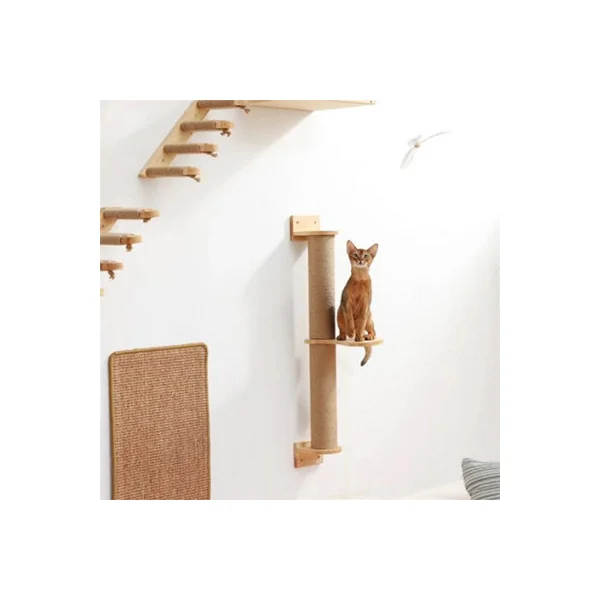 93cm Wall Mounted Cat Tree Scratching Post Climbing Tower