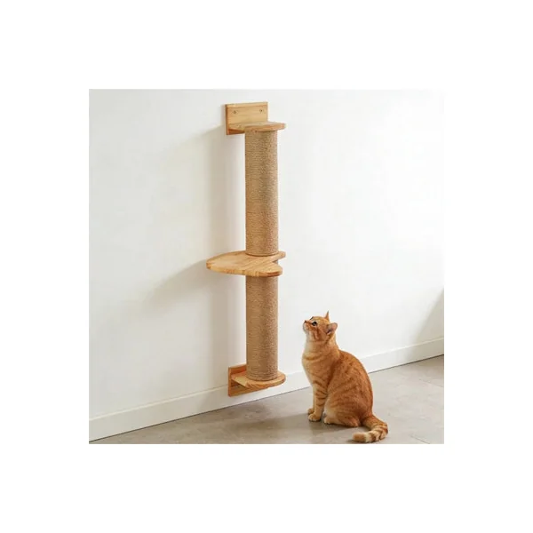 93cm Wall Mounted Cat Tree Scratching Post Climbing Tower
