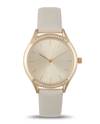 A La Mode Gold Leather Watch