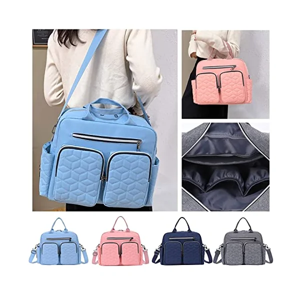 Aby Nappy Bag For Mom And Dad Changing Bag Mom Travel Bag Beach Bag Multi Pockets Travel Handbag Large Little Girl Backpack with Lunchbox