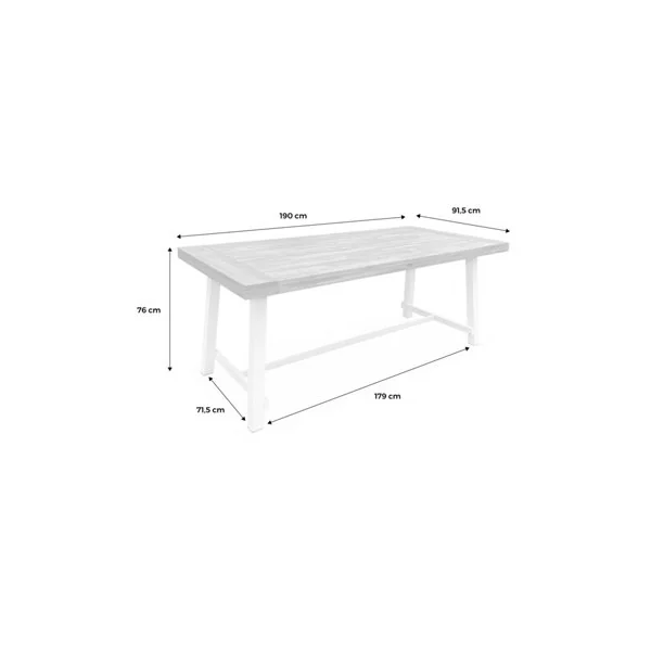 Acacia wood and steel table indoor/outdoor Light wood - sweeek