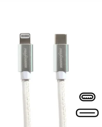Accelerate 6ft Leather Charging Cable - Type C To Lightning